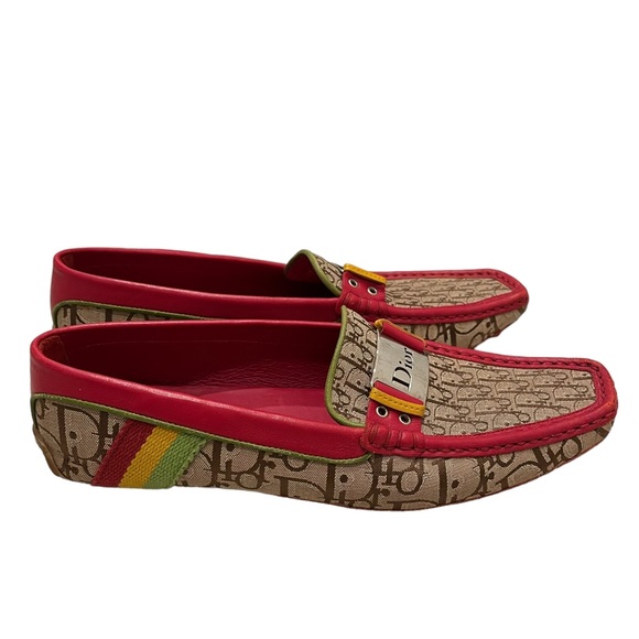 Christian Dior by John Galliano Rasta Driving Flat Loafers Vintage Rare - Picture 5 of 11